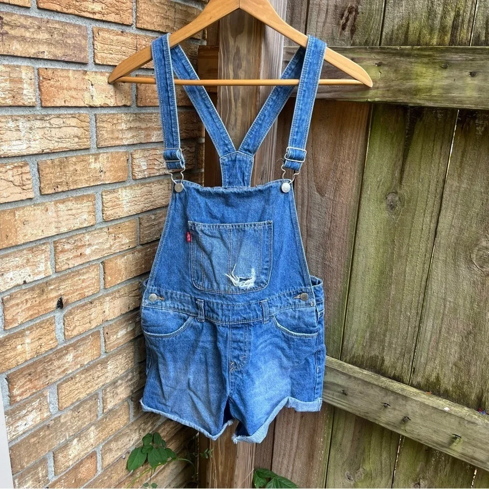 Levi's Denim Shortall Short Overalls Jumper Romper Youth